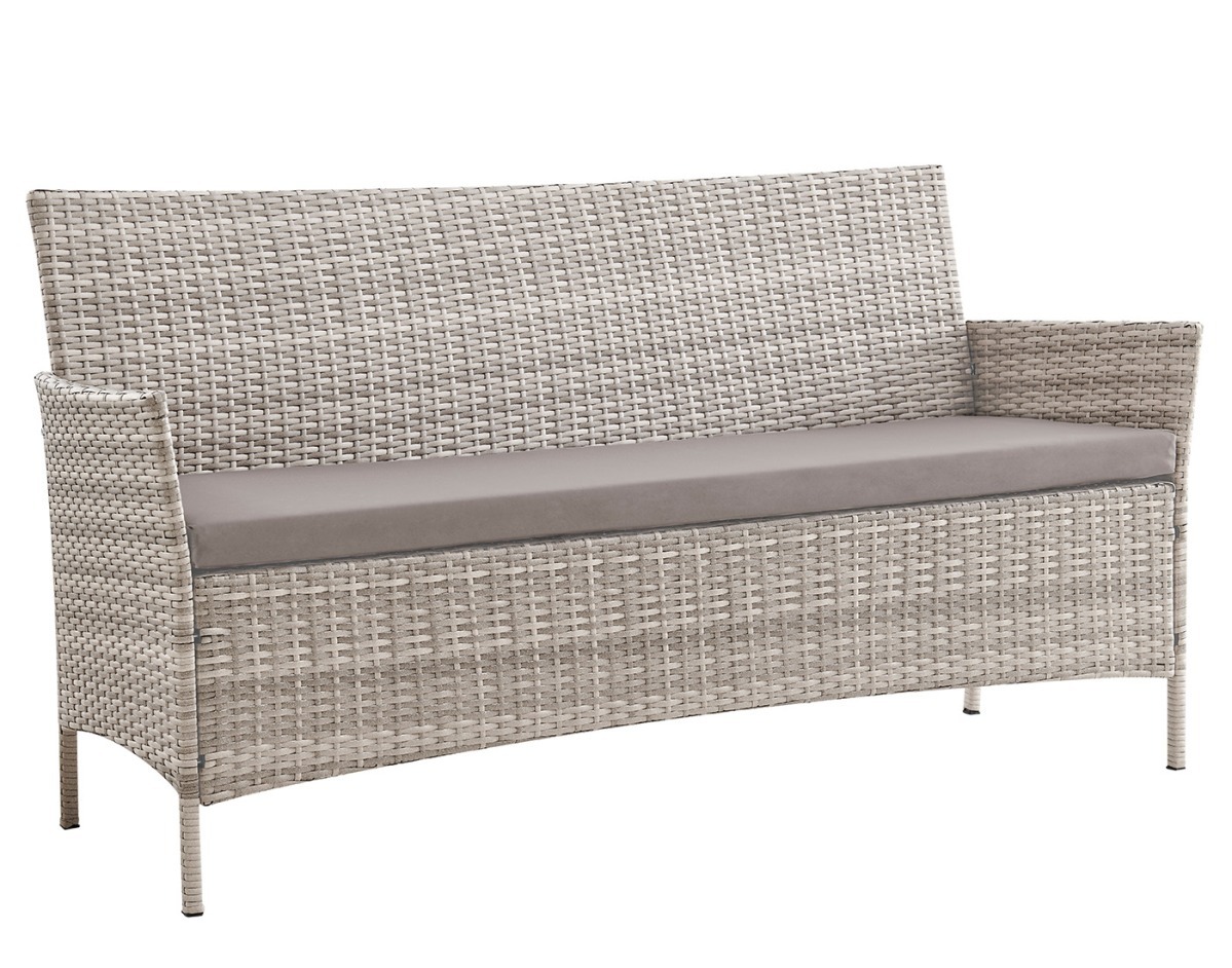 3-х местный диван из искусственного ротанга Киото диван-3 (Kioto sofa-3) (цвет: серый) (серая подушка) — изображение 3