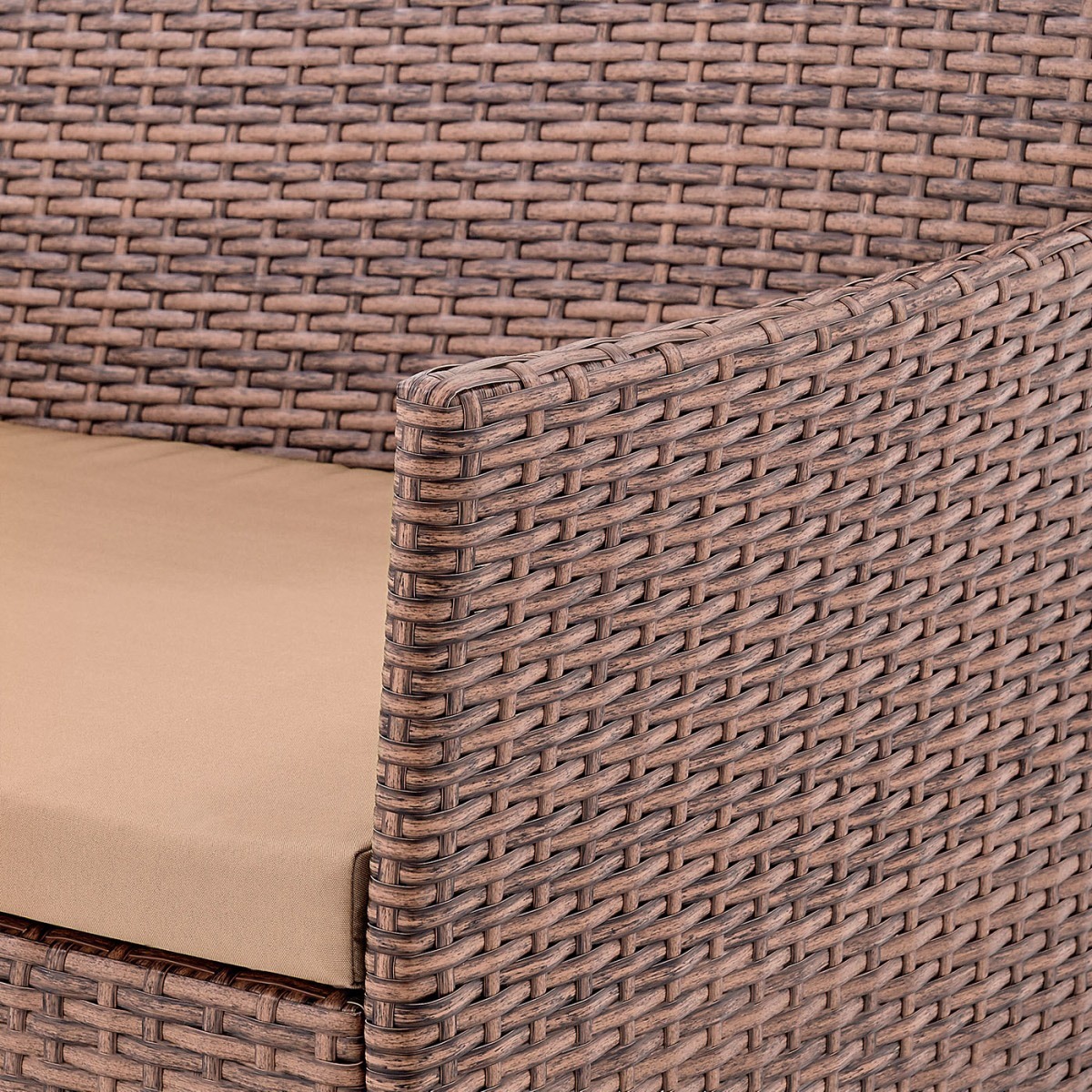 Кресло из искусственного ротанга Киото (Kioto armchair) (цвет: капучино) (бежевая подушка) — изображение 2