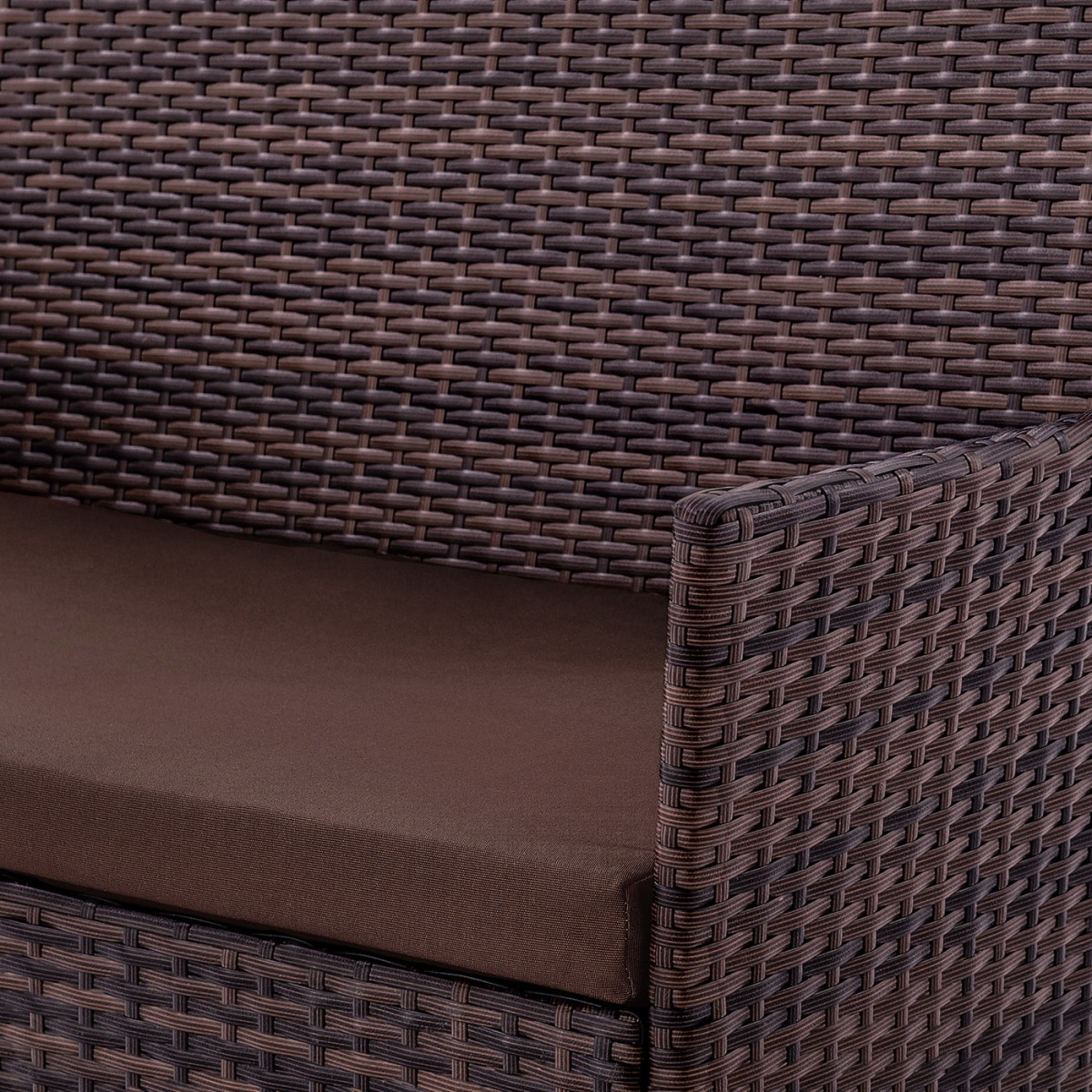 Кресло из искусственного ротанга Киото (Kioto armchair) (цвет: шоколад) (коричневая подушка) — изображение 2
