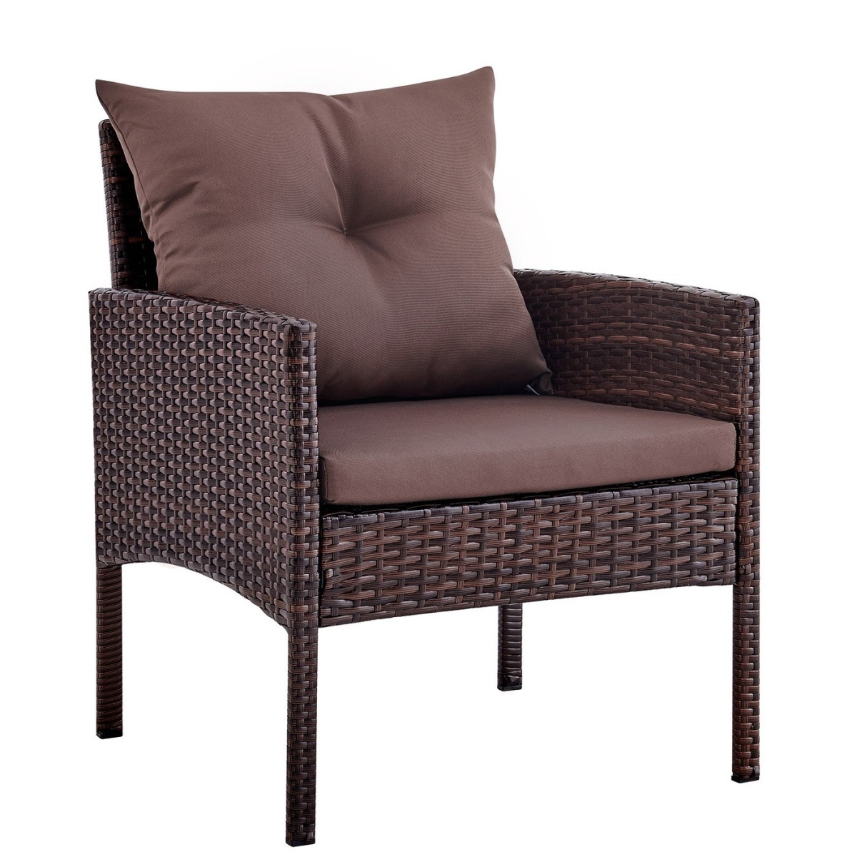 Кресло Фьорд (Fjord armchair) из искусственного ротанга (цвет шоколад)