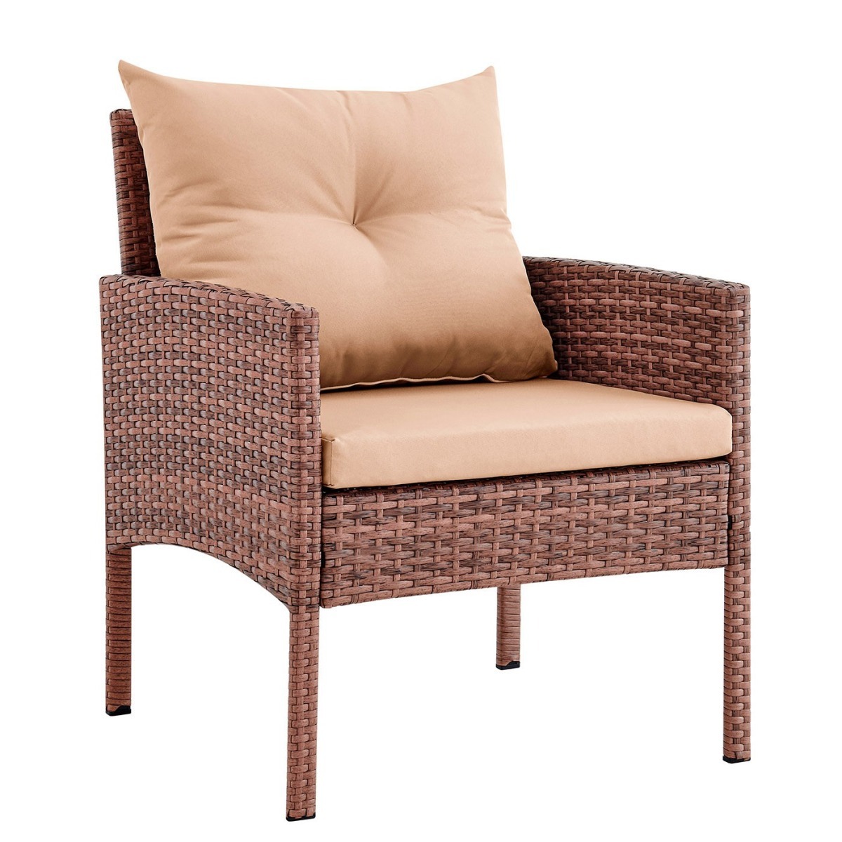 Кресло Фьорд (Fjord armchair) из искусственного ротанга (цвет капучино)