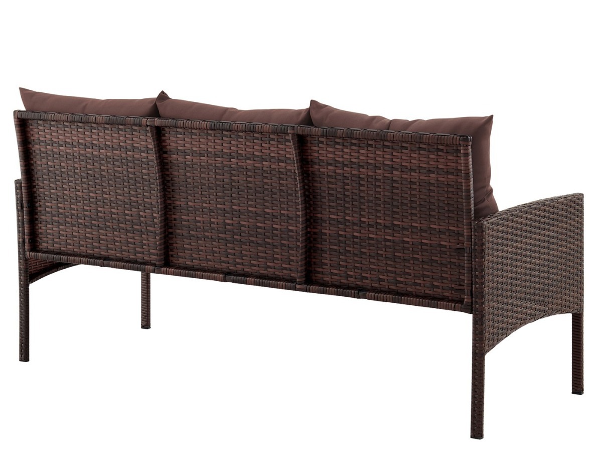 Диван Фьорд -3 (Fjord sofa-3) из искусственного ротанга 3-х местный (цвет шоколад) — изображение 2