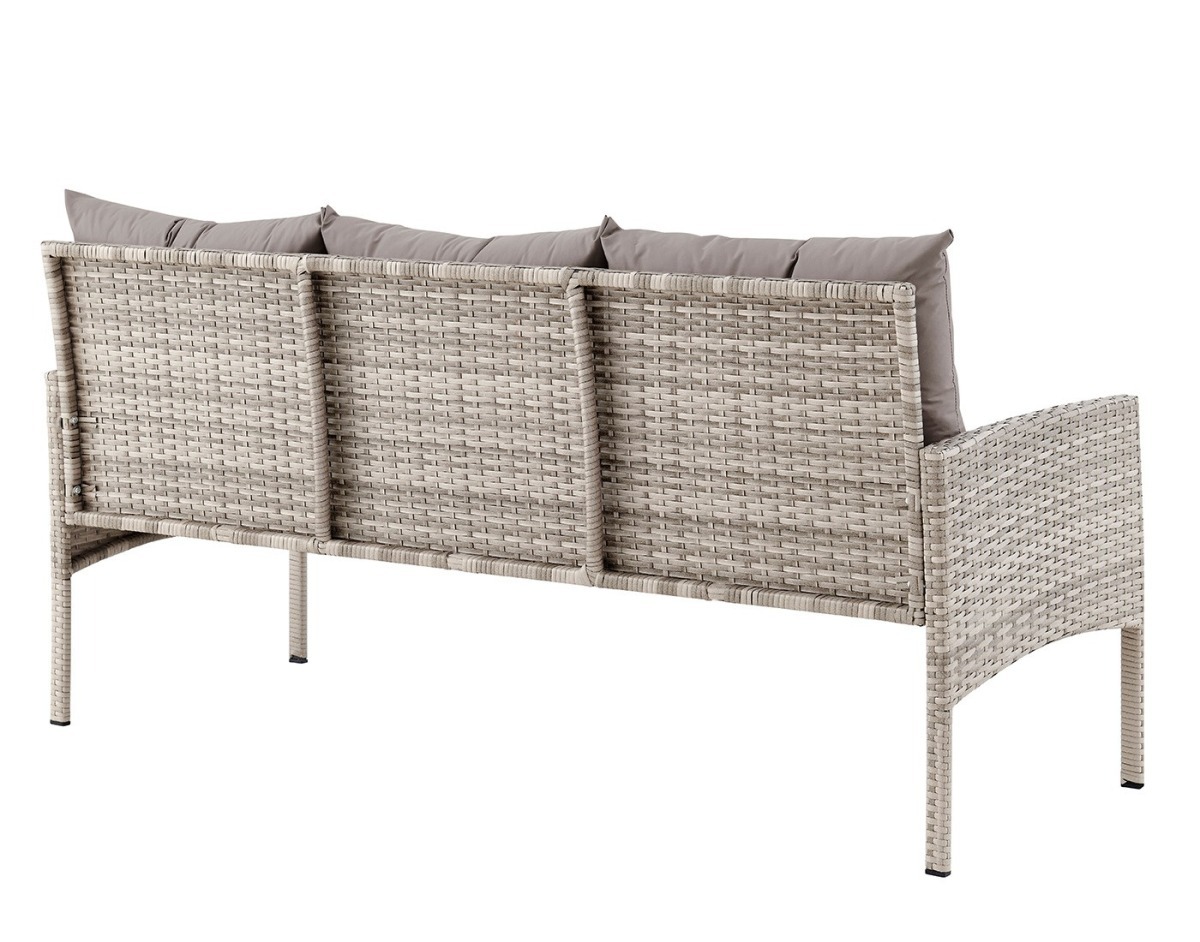 Диван Фьорд -3 (Fjord sofa-3) из искусственного ротанга 3-х местный (цвет серый) — изображение 2