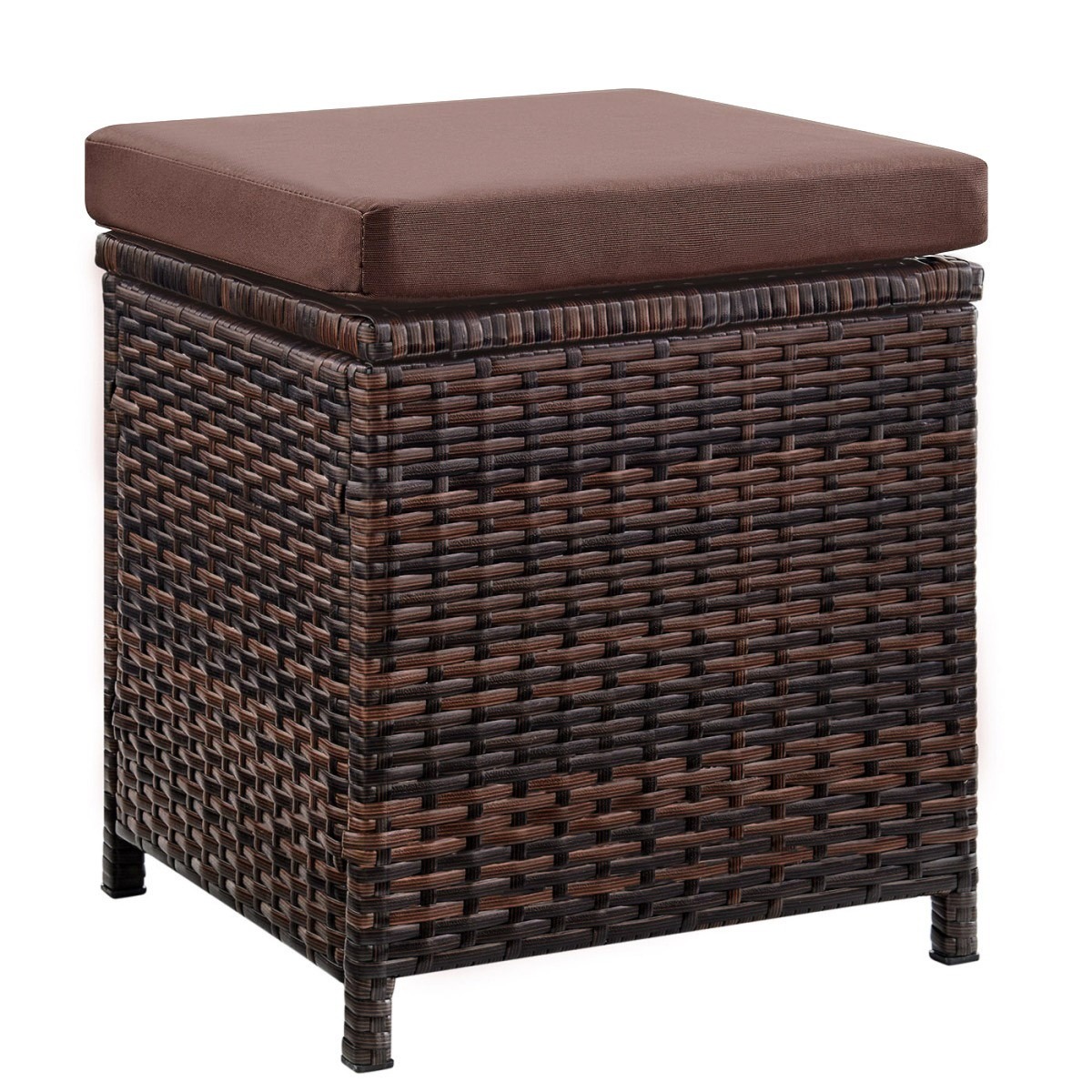 Пуфик Фьорд (Fjord stool) из искусственного ротанга (цвет шоколад)