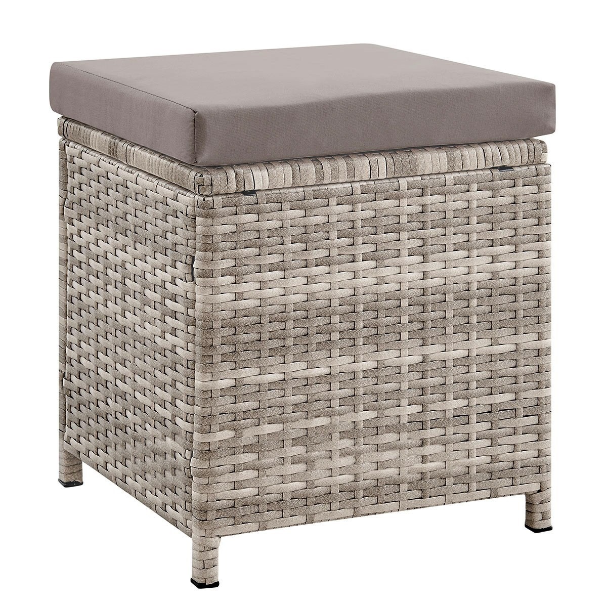 Пуфик Фьорд (Fjord stool) из искусственного ротанга (цвет серый)