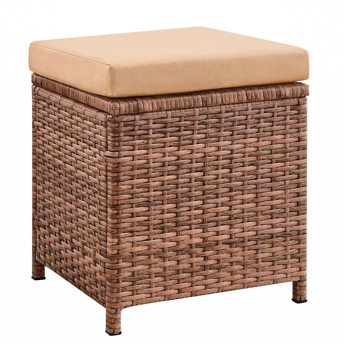 Пуфик Фьорд (Fjord stool) из искусственного ротанга (цвет капучино)
