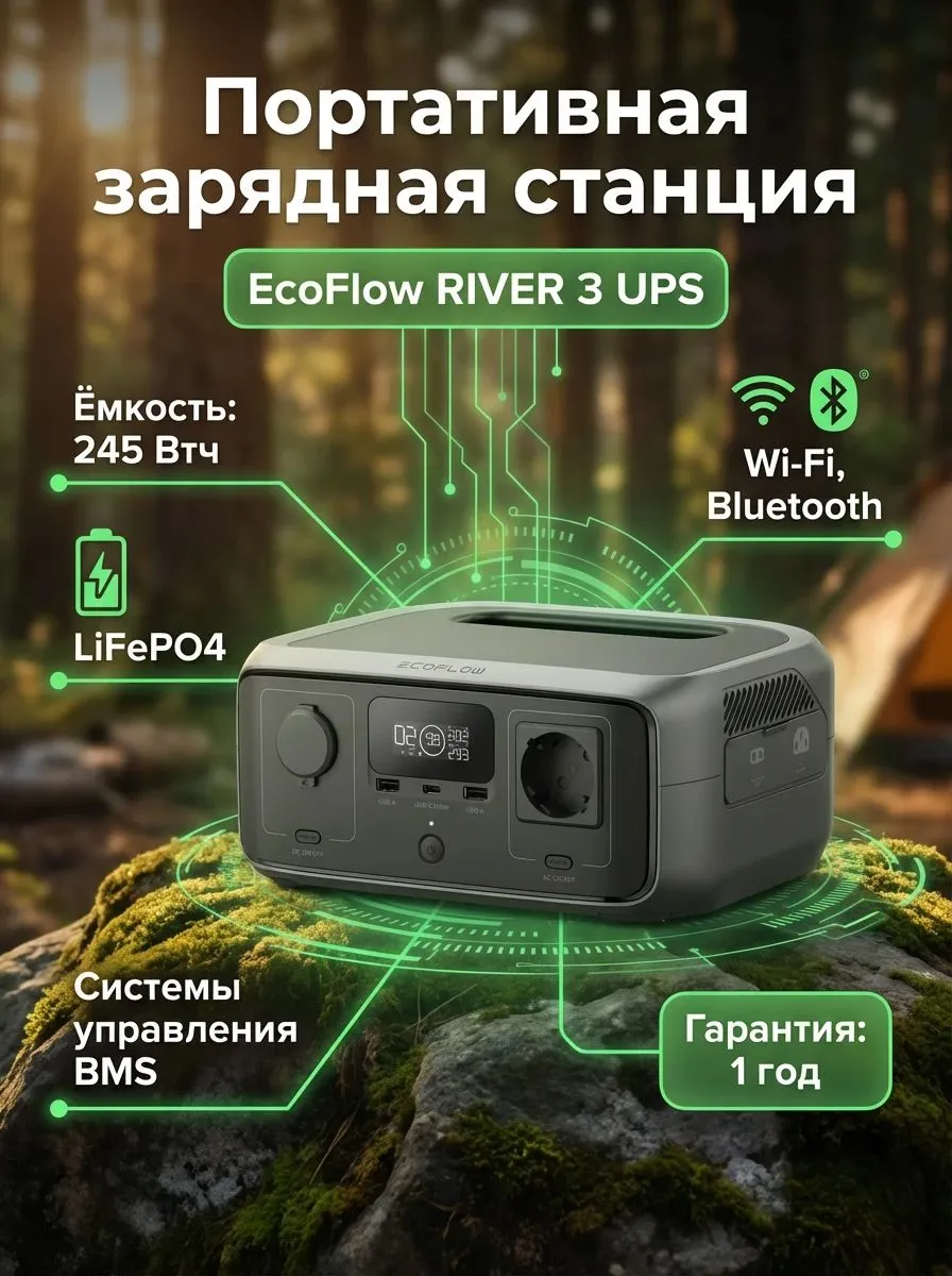 Источник бесперебойного питания EcoFlow 300 Вт / 600 В·А